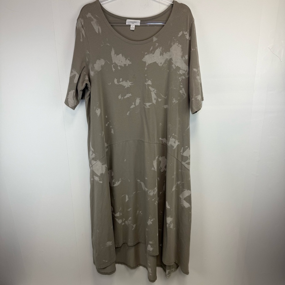 LUUKAA Earth Gray Shirt Tunic Dress Stone Lagenlook Layered Oversized boho US 16 - Picture 6 of 16